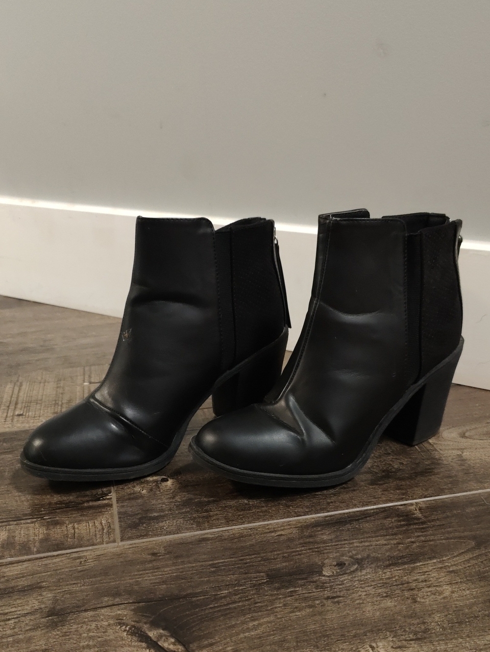 H&M Black Block Heel Ankle Booties